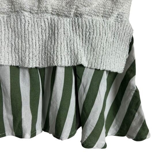 En Saison CeCe Sleeveless Knit Striped Hem Mixed Media Crewneck Top Size Large - Picture 8 of 14